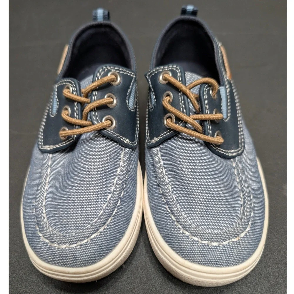The‎ Childrens Place Kids Blue Chambrey Canvas Boat Shoes Loafers Size 11